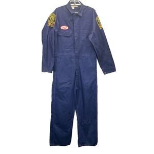 Vtg Topp Master Men 38T Work Overalls Fire Dept. First Aid Crew Blacksburg VA